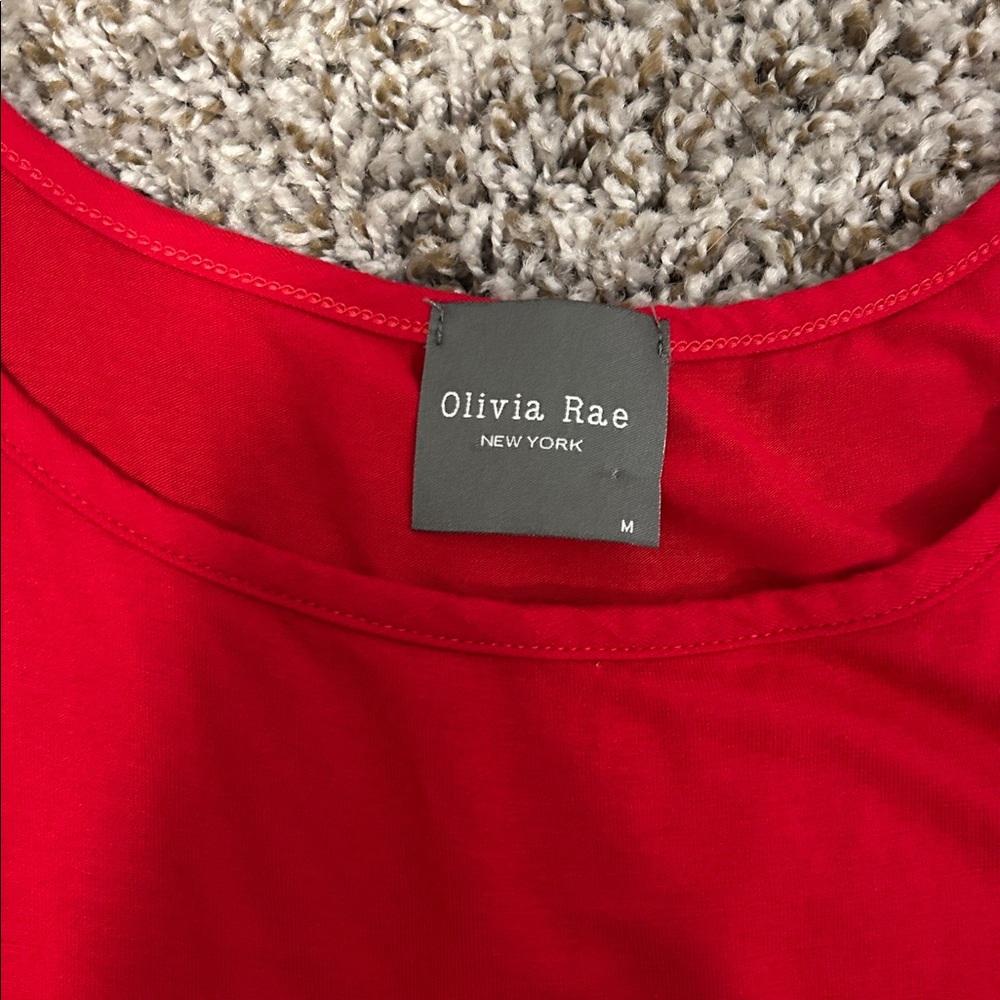 Olivia Rae Red Sleeveless Fit & Flare Dress Size Medium – Scoop Neck Stretch Dre - Picture 5 of 6